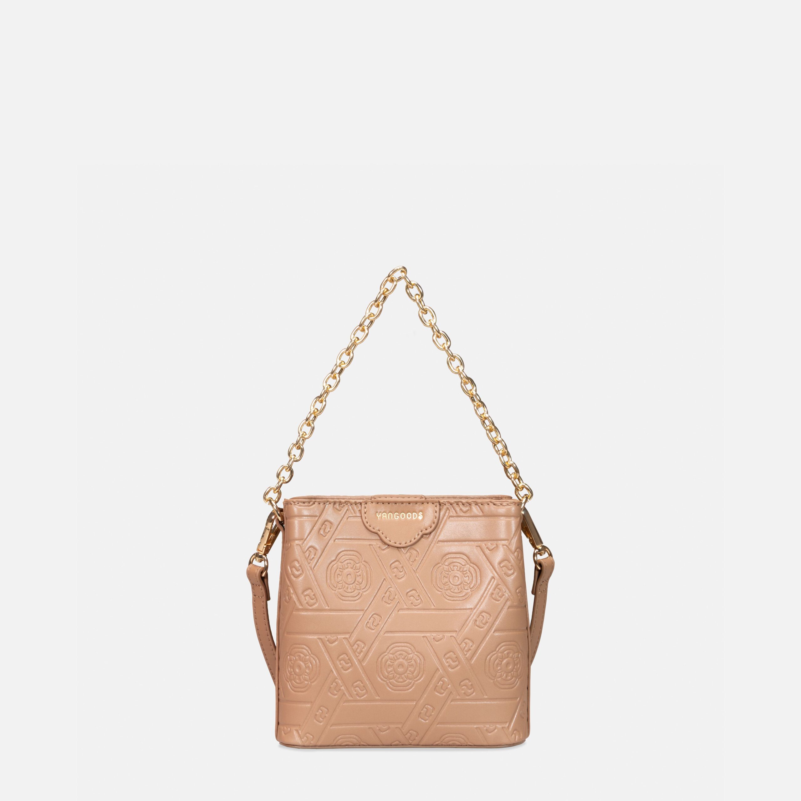 Mini Bucket Bag Mocha Front (Reshape)